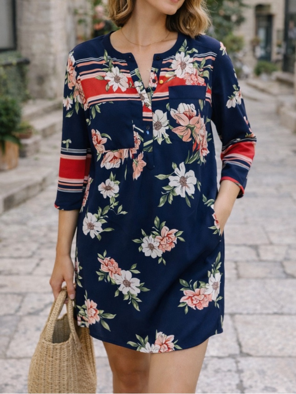 Anthropologie Fig & Flower floral dress tunic Size Large Like New!